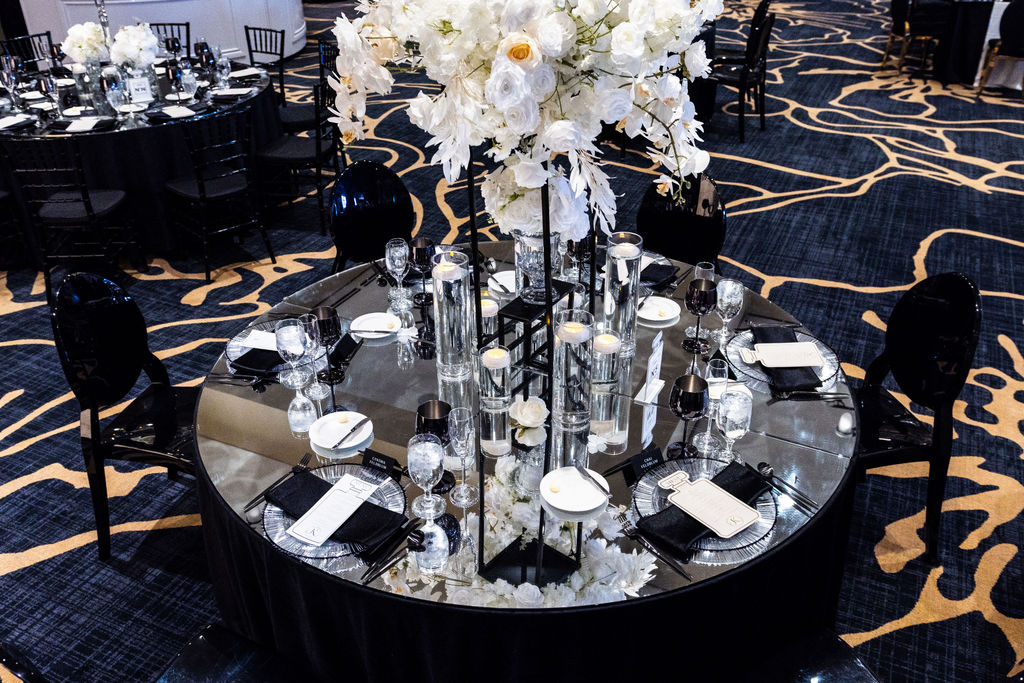 mirror table top luxury wedding decor