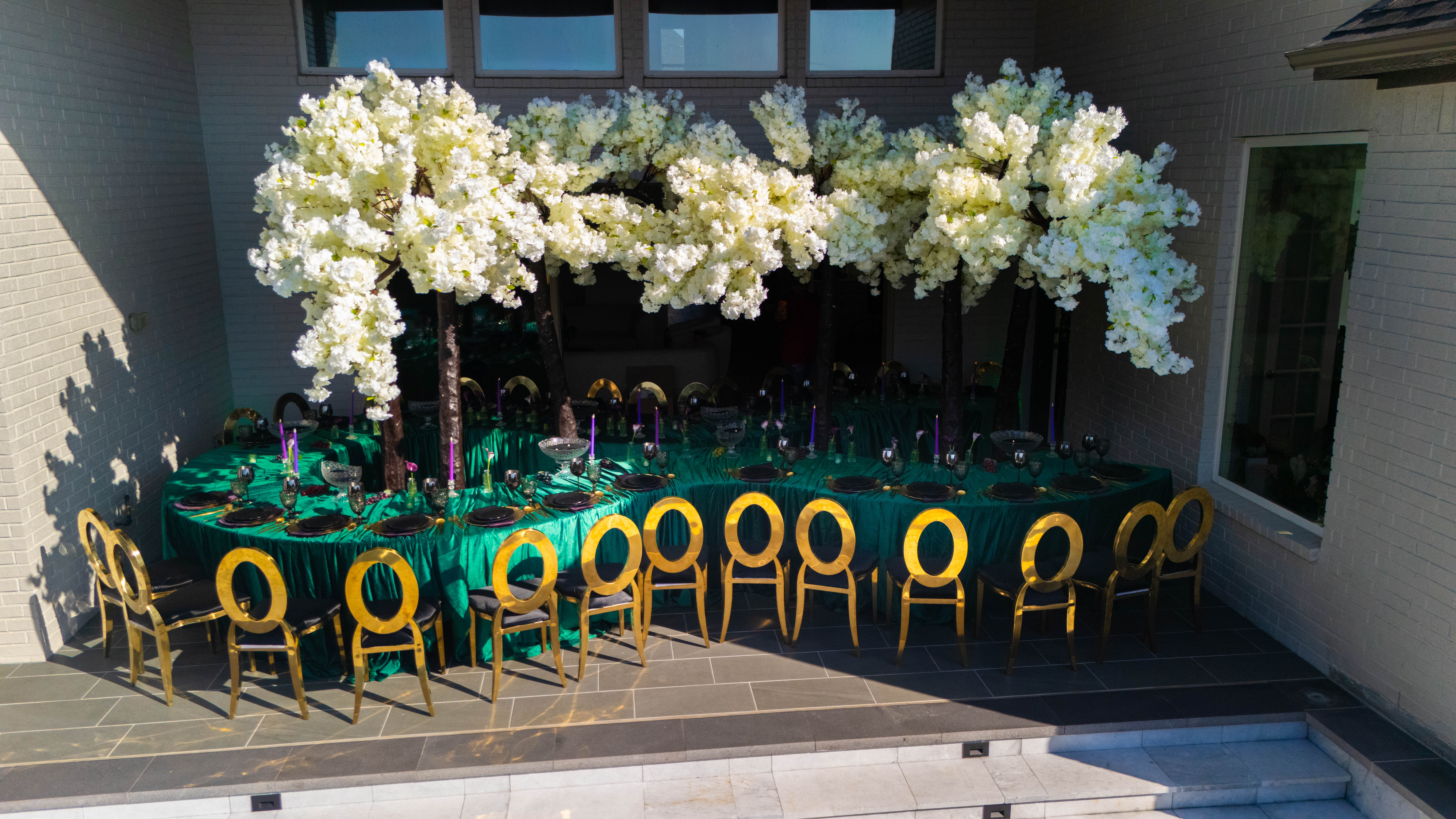 Luxury wedding design with emerald and plum tones by Events D’Lux