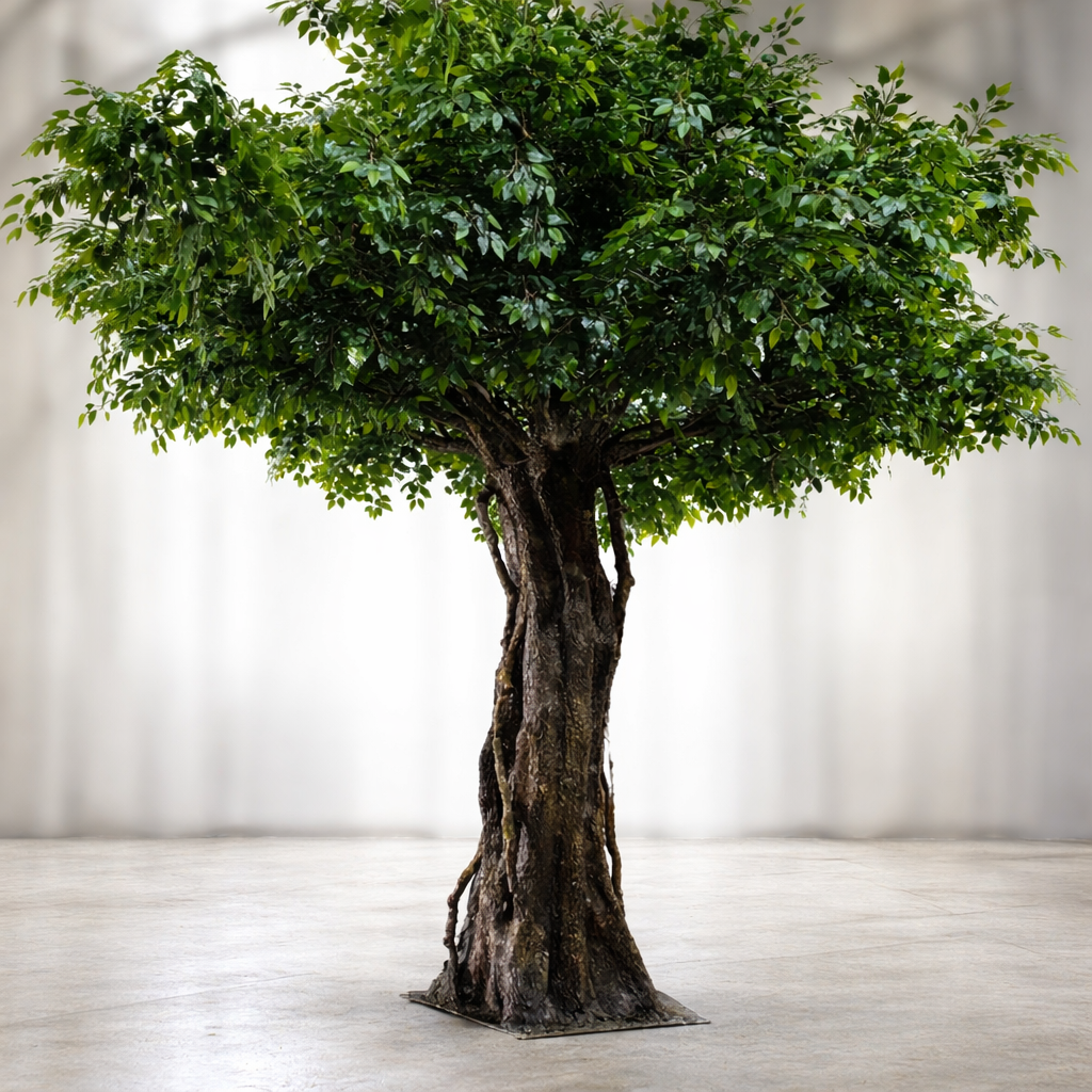 Luxury lifelike artificial green tree rental for enchanted forest and winter wonderland themed events in Dallas
