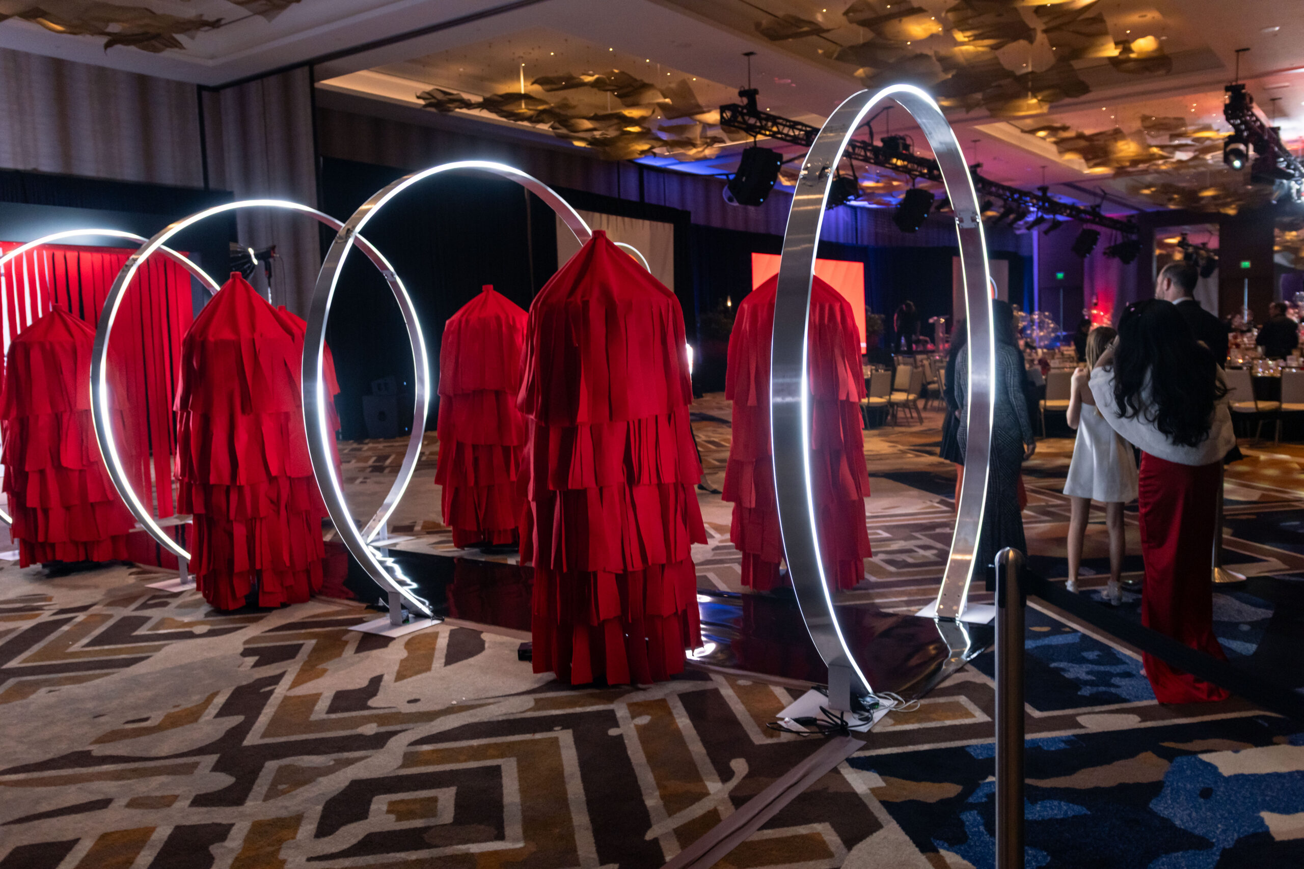 Tommy Express Car Wash brand activation with LED tunnel and interactive cocktail hour installation by Events D’Lux